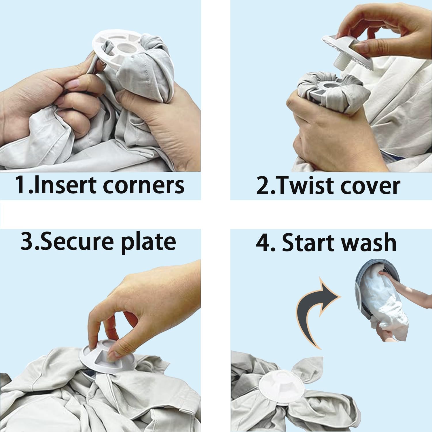 Reusable Wash Bed Sheet Detangler Prevent Bed Sheet Tangles Wrinkles in Washer Dryer Reduce Drying Time 4 Pack Beige image 5