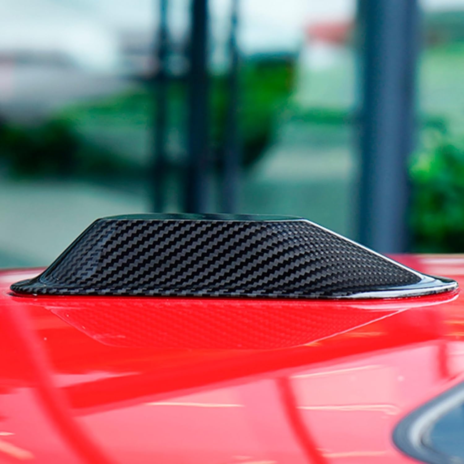 Carbon Fiber Antenna Cover Vehicle Top Roof Aerial Base Compatible with Mini Cooper S E SE J01 EV J05 Aceman 2024-2025, Black