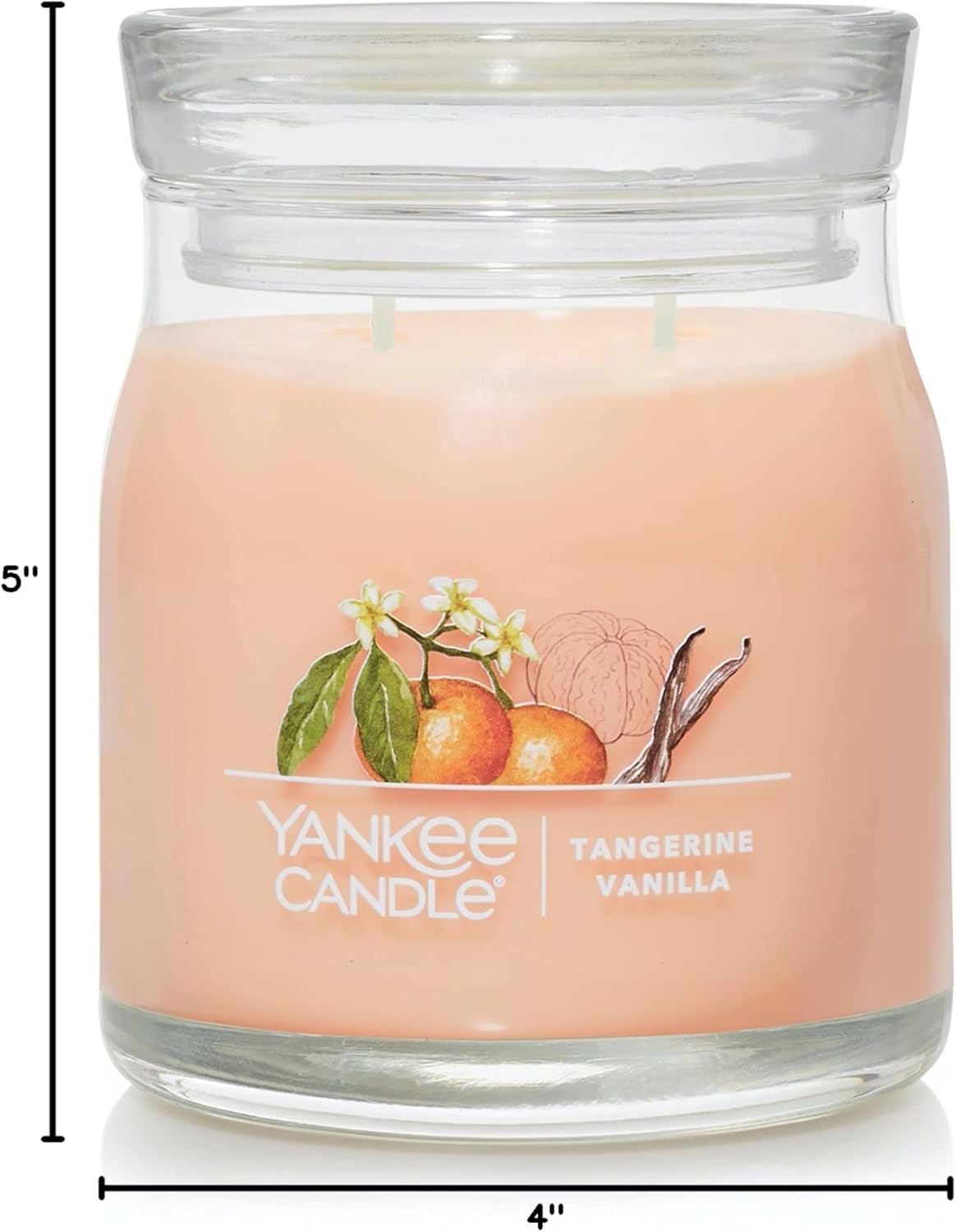 Yankee Candle Tangerine & Vanilla Scented Signature 13oz Medium Jar 2-Wick Candle Over 35 Hours of Burn Time