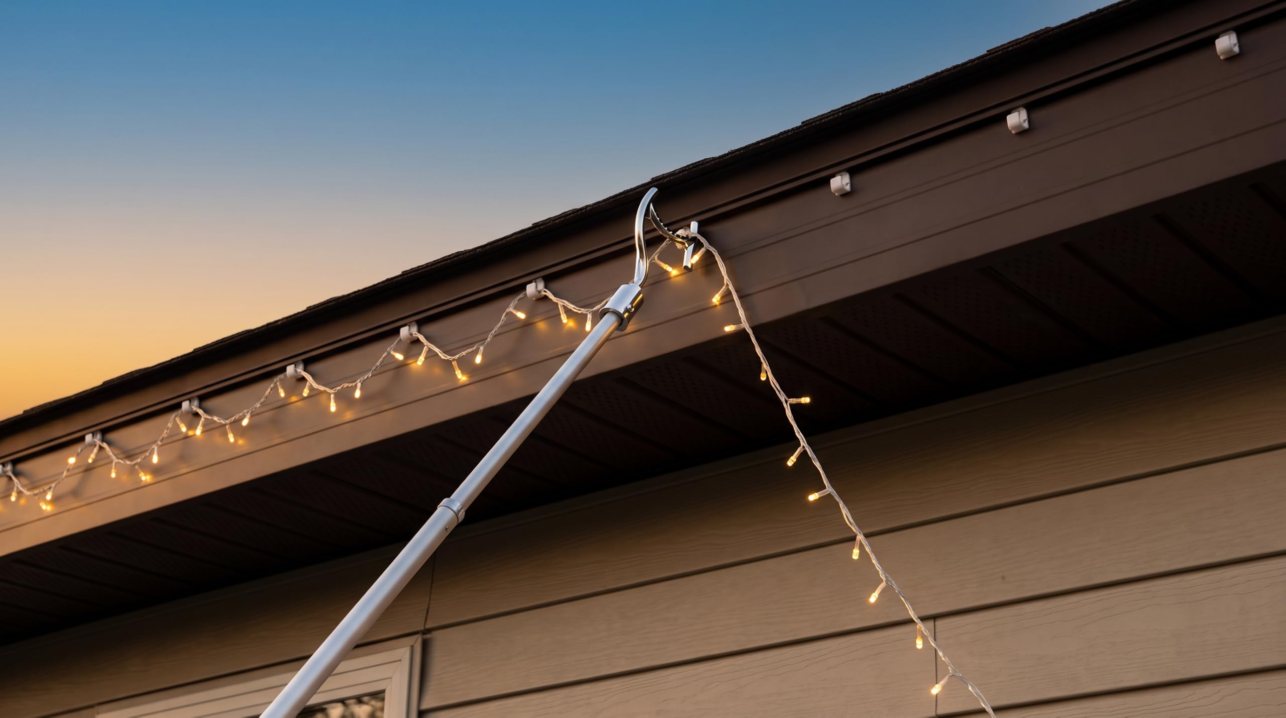 Accesorio de gancho para poste de extensión | Gancho para el hogar, barco y paisajismo para extender el alcance | Recuperar cuerda | Colgar luces | Alcanzar lugares altos