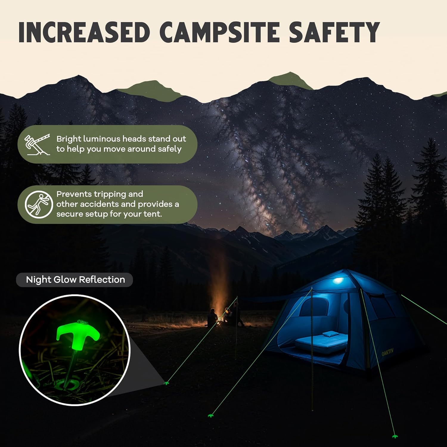 Oaktiv Inflatable Tents for Camping - CloudCamp 4-6 Person Blow Up Tent, Self Inflating Glamping Tent with Pump, 210D Oxford Waterproof, UV50+ Protection, 4-Season Air Tent for Adults