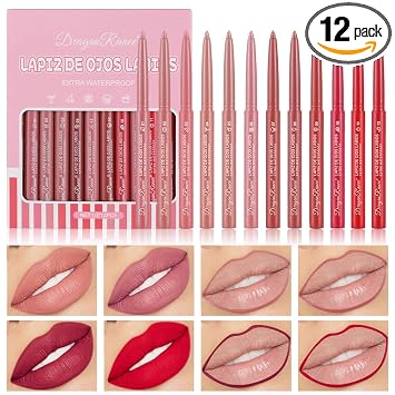12 Colors Lip Liner, Matte Lip Liner Pencil for Shaping & Sculpting Lips
