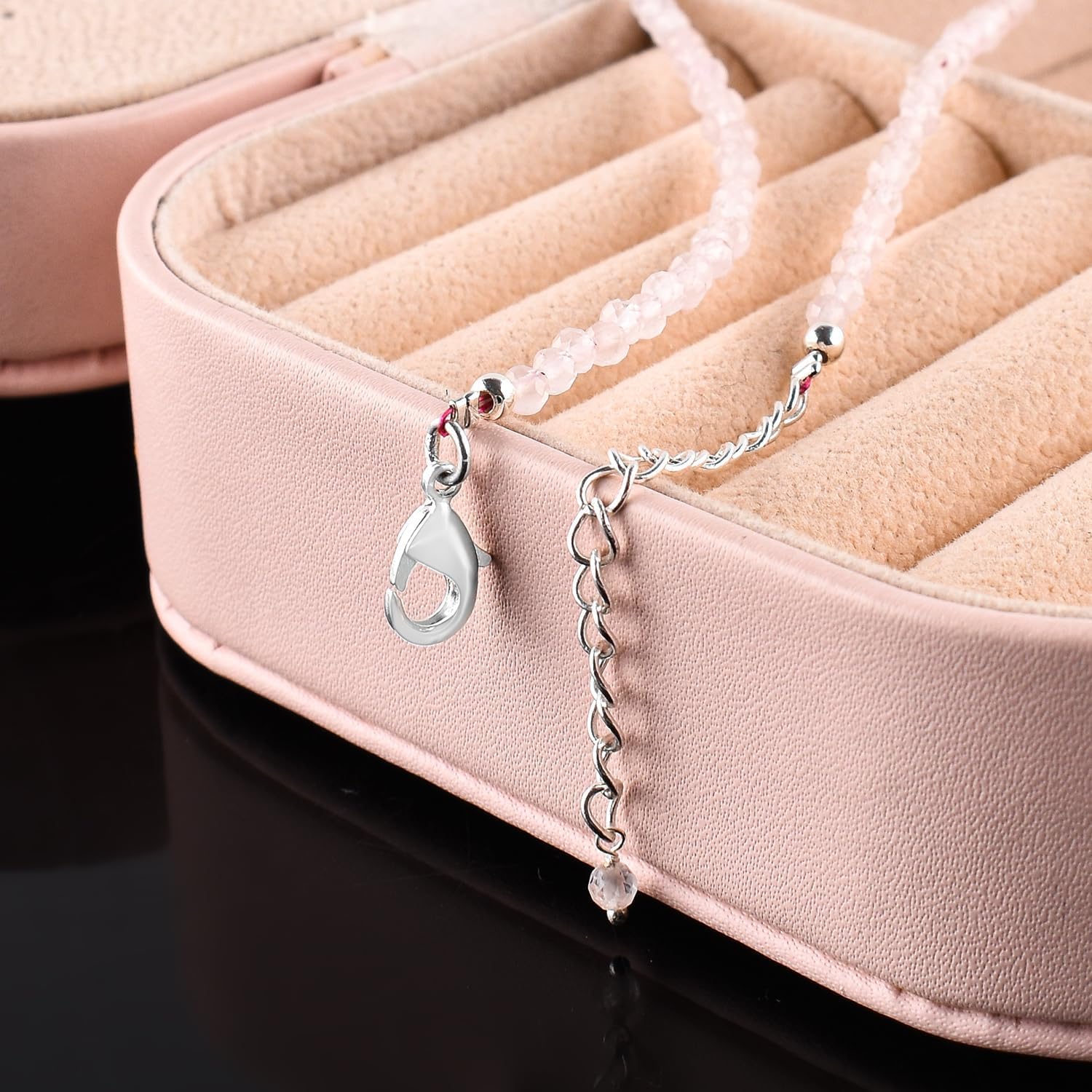 InfinityGemsArt Natural Gemstone Dainty Choker Necklace For Her October Birthstone Jewelry Chakra Healing Energy Crystals 925 Sterling Silver 18 inch Chain Birthday Gifts For Women