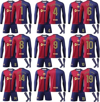 Amazon | AHCY 長袖サッカー ユニフォーム 24-25 バルセロナ ホーム デ