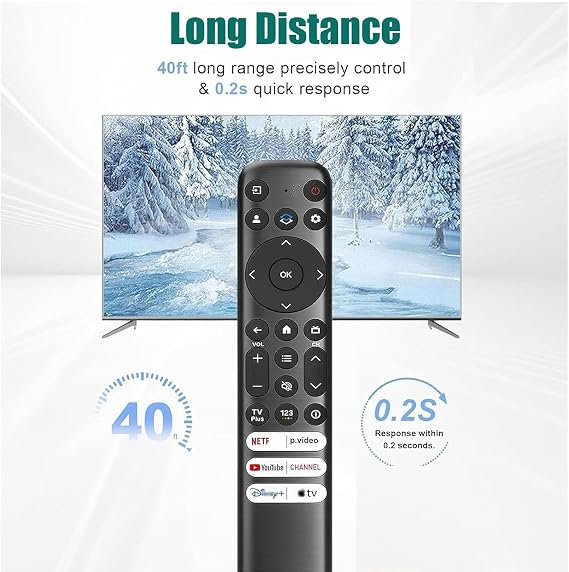 Replacement Remote for T-C-L Google TV Remote, RC813 Compatible with T-C-L QM8/QM7/S5/S4/S3/Q7/Q6/Q5 4K FHD HDR LED UHD QLED Smart TVs