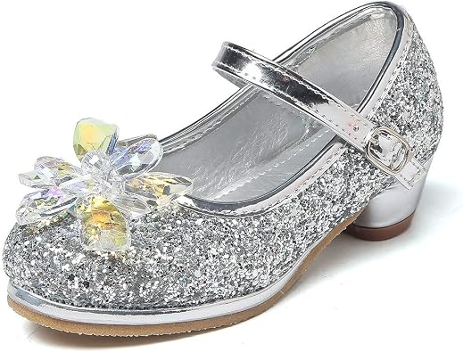 Girls Cosplay Princess Shoes Low Heel with Crystal FlowerToddler/Little Kid