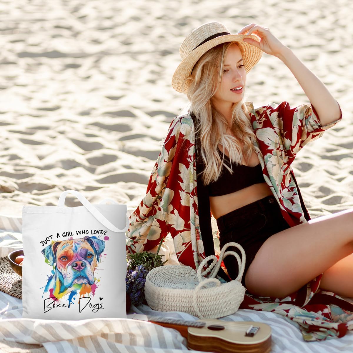 Dog Lovers Gifts Tote Bag, Capybara Frog Animal Cow Horse Raccoon Lovers Gifts for Women Reusable Grocery Bags - Image 5