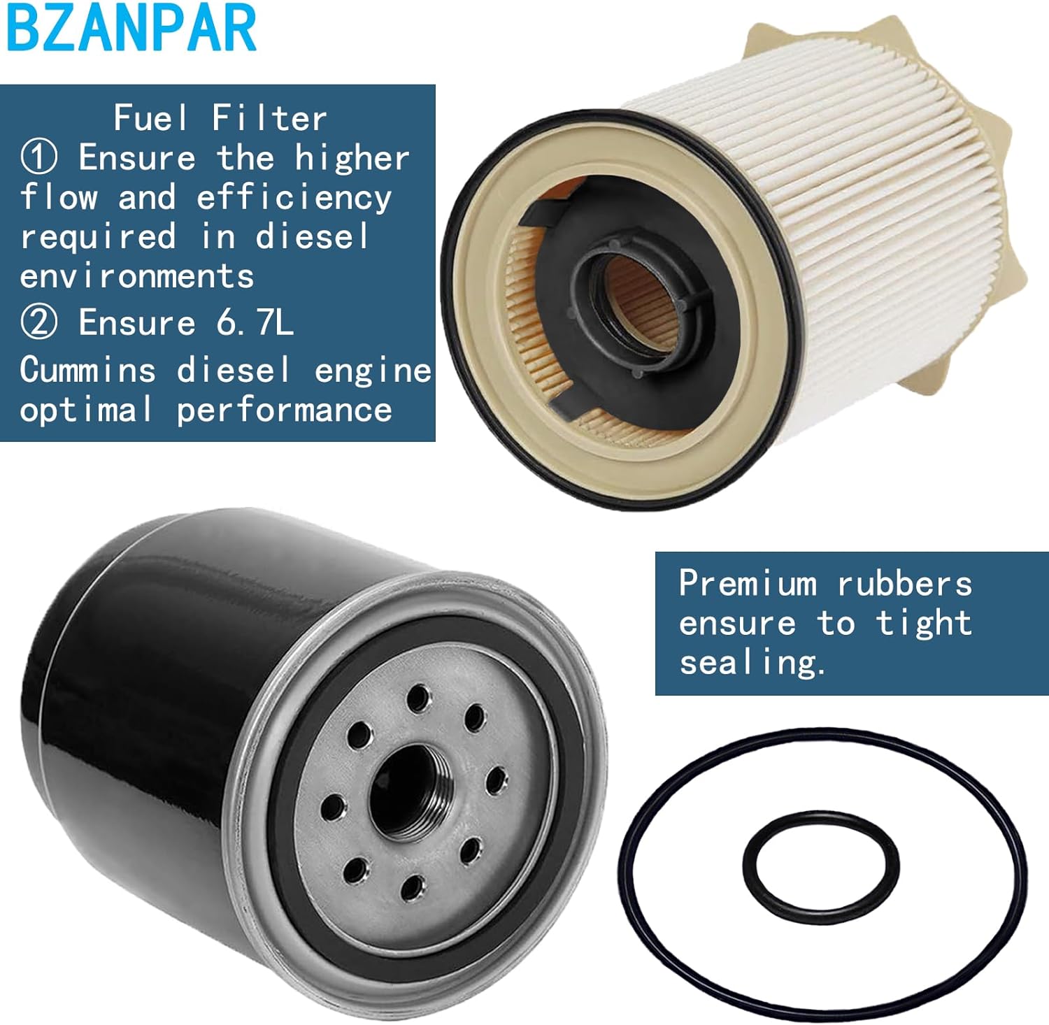 Fuel Filters for Ram 2500 3500 4500 5500 6.7 Cummins Diesel, Fuel Filter for 2013 2014 2015 2016 2017 2018 Dodge Ram 6.7 Diesel, Fuel Filter Water Separator Set Replace 68157291AA 68197867AA