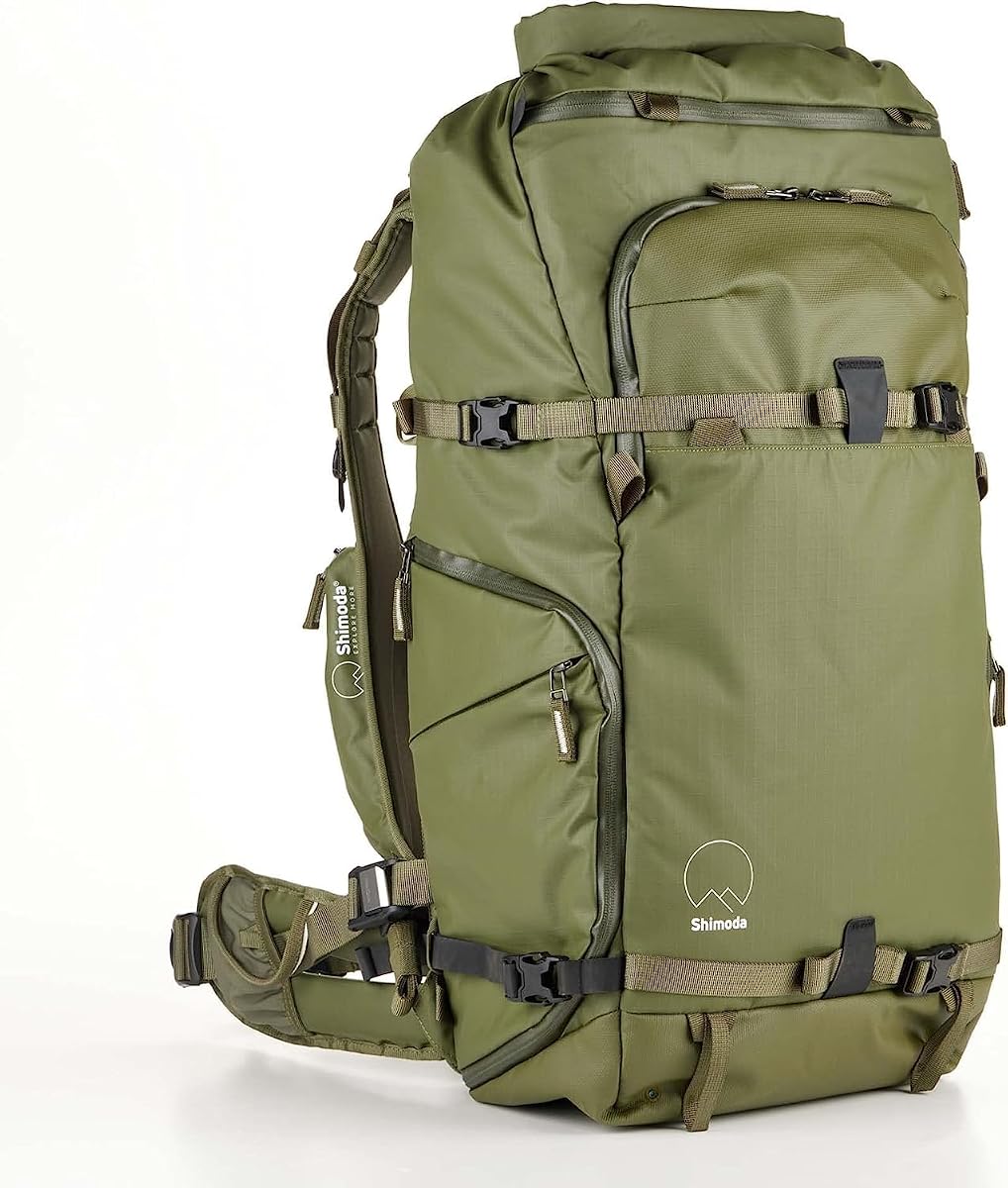 Shimoda Action X50 v2 Starter Kit, Outdoor Photography Adventure Pack fits gripped mirrorless and DSLR cameras, includes Medium DSLR Core Unit, Expandable Rolltop, 16" Laptop Sleeve, Army Green