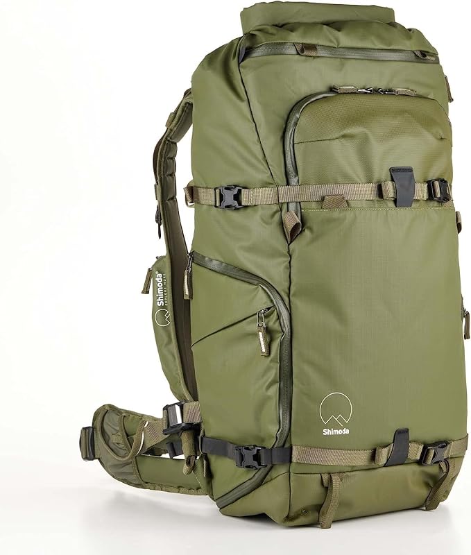 Shimoda Action X50 v2 Starter Kit, Outdoor Photography Adventure Pack fits gripped mirrorless and DSLR cameras, includes Medium DSLR Core Unit, Expandable Rolltop, 16" Laptop Sleeve, Army Green