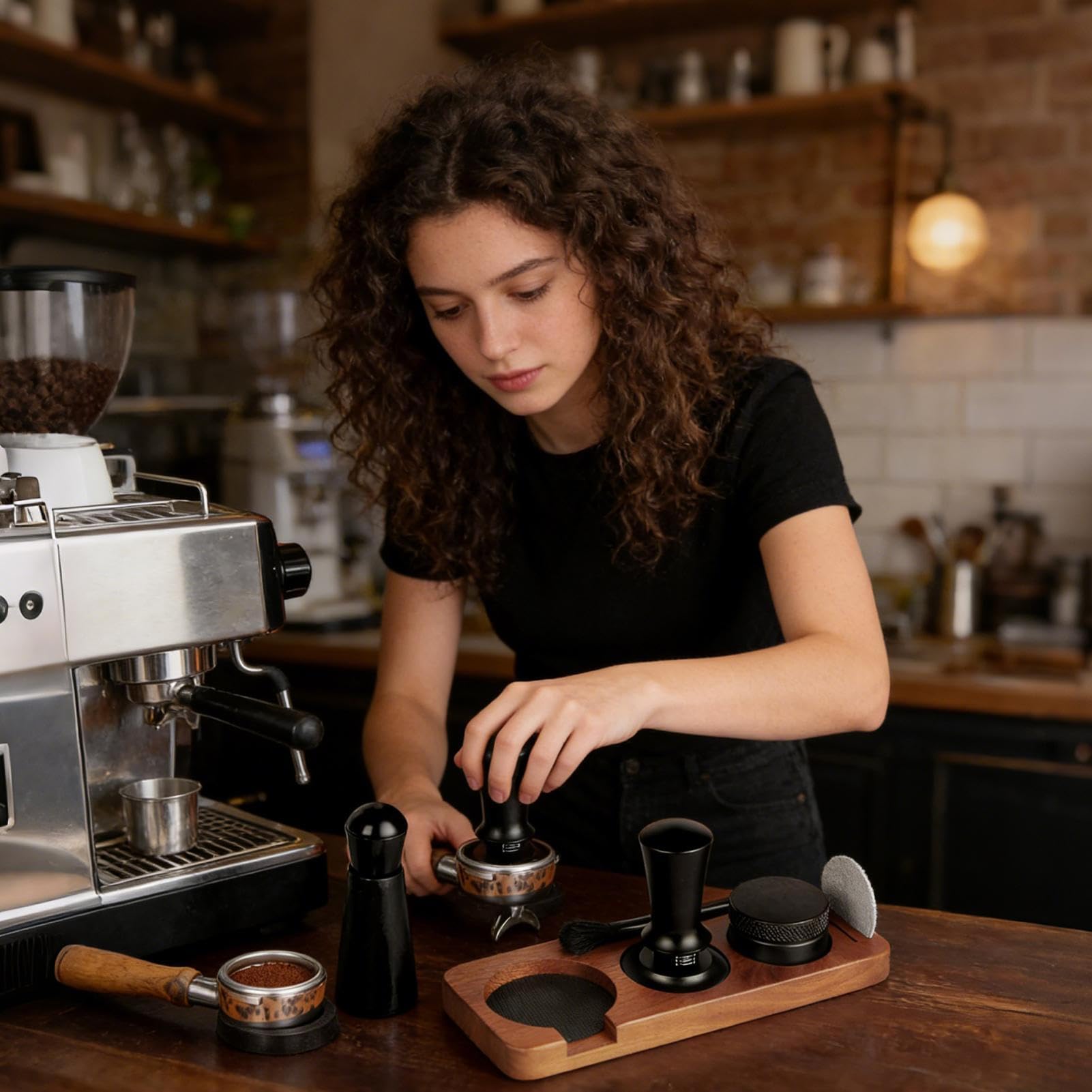 Ubijak do espresso 58mm Akcesoria do ubijania kawy | Tamper do ekspresu ciśnieniowego Do użytku na blacie, do zastosowań komercyjnych, w podróży, do domu, w kawiarni, w barze, w