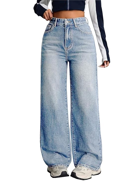 Denim Stretchable High Waist Baggy Jeans