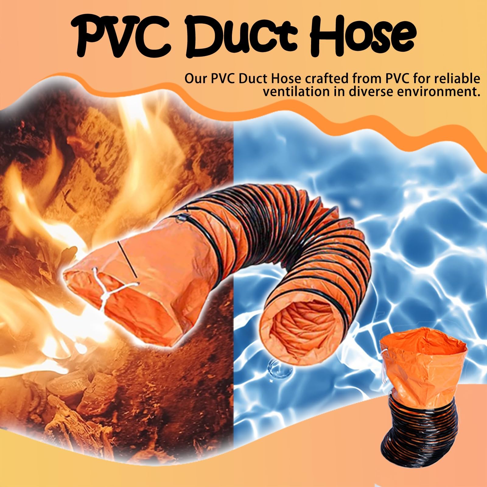 tuyau de ventilation Tuyau Flexible Rond De 200/250/300/450/500/550/600 mm Pour Climatisation Portable, Isolé, Ventilation CVC Et Tentes De Culture Et Conduit D'évacuation D'air De Voiture De Pompage(