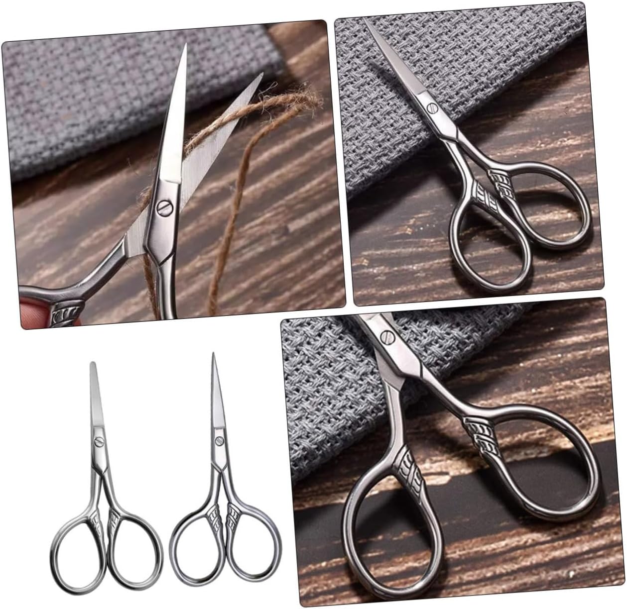 NOLITOY 10pcs Stainless Steel Eyebrow Scissors for Men Precision Trimming Tools for Eyebrows and Beards Small Grooming Scissors Comfortable Handles