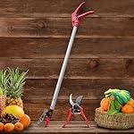 Altdorff Cut and Hold Pruner Set, Lightweight 32-Inch Long Reach Pruner One-Handed Operation, Hold Long Reach Cut Rotating, 8.3" Hand Pruner for Branch Pruning, Fruit Picking, Prickly Plants & Roses