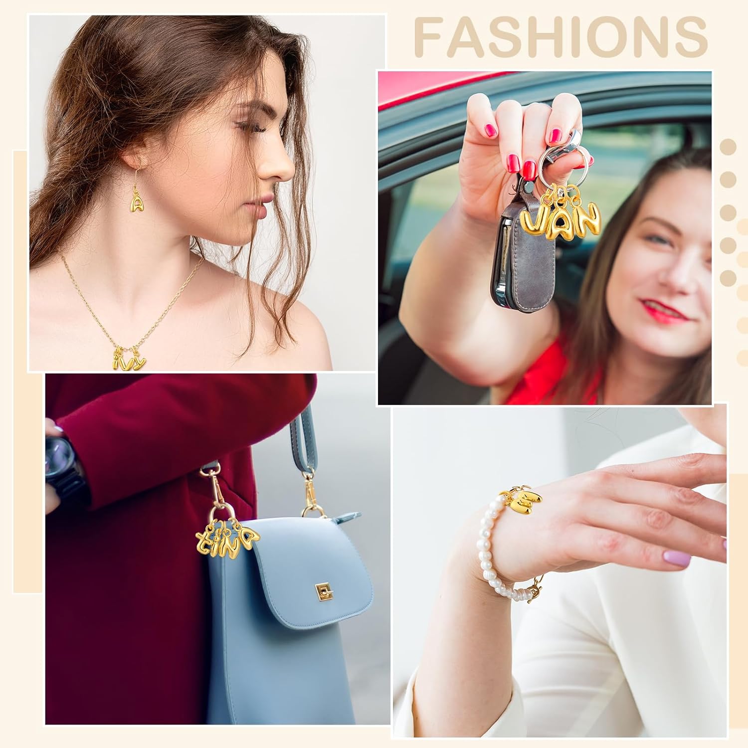 Tondiamo Gold Bubbled Charm for Jewelry Making Gold Letter Charm A- Z Alphabet Pendant Letters 3D Bubble Glitter Trendy Chunky Initial Alphabet for Women DIY Craft Bracelet Necklace - Image 6