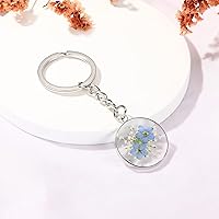 Vista 19 de Pressed Flower Keychain Charms Forget-Me-Not Keychain Personalized Handmade Keychain Gifts for Her