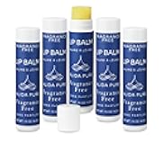 ALIDA PURE Fragrance Free Lip Balm, Vegan Set, Unscented, No Flavor, Beeswax Free, Organic Jojoba and, Avocado Oil, Vitamin E, Natural Moisturizer for Dry, Chapped, or Cracked Lips, 5 Tube Set