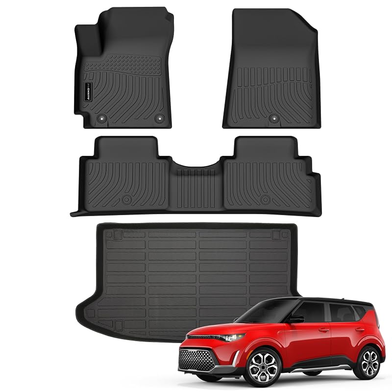 Kit de tapetes e forro superior para porta-malas Kia Soul 2020–2026 AUXKO em TPE, 4 peças