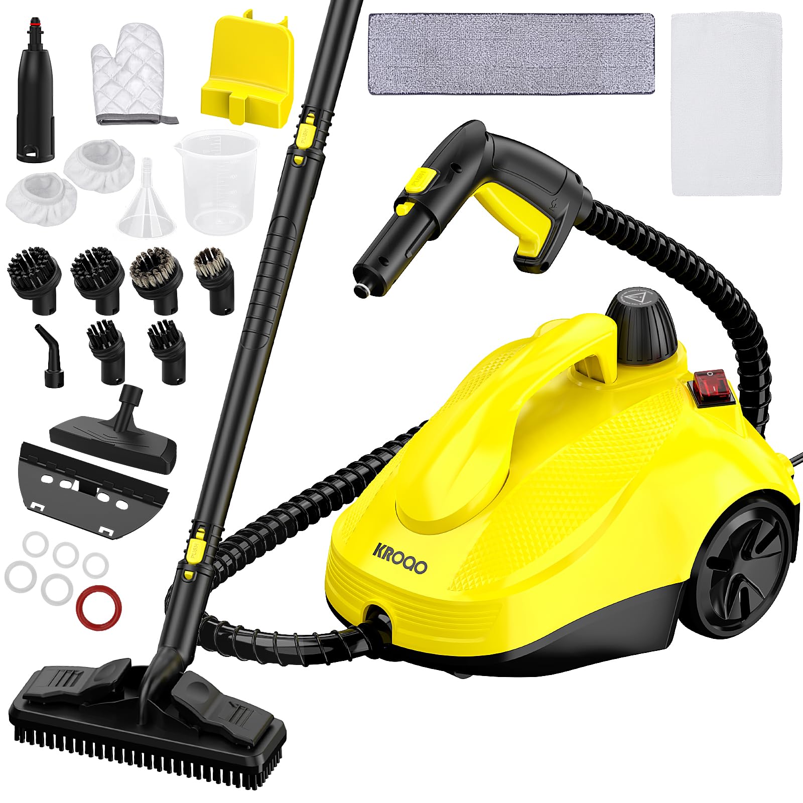 Pulitore a vapore multiuso per tutto con accessori 23, rimozione di carta da parati, moquette, divano, mobili imbottiti, auto, piastrelle, tappezzeria, bagno, 1,5 l