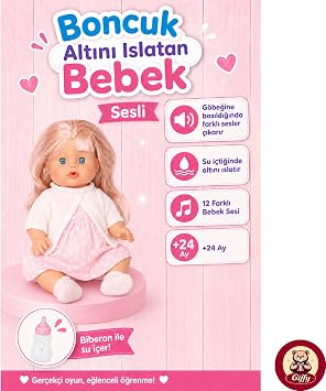 Oyuncak 30 Cm Sesli Altını Islatan Boncuk Bebek Biberonlu Emzikli 12 Farklı Sesli Pilli Bebek