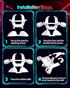 Nargos Stand for Meta Quest 2/ Oculus Quest 3/ 3S, VR Stand Headset Display Holder Storage Accessories, Organizer Headsets & Touch Controllers
