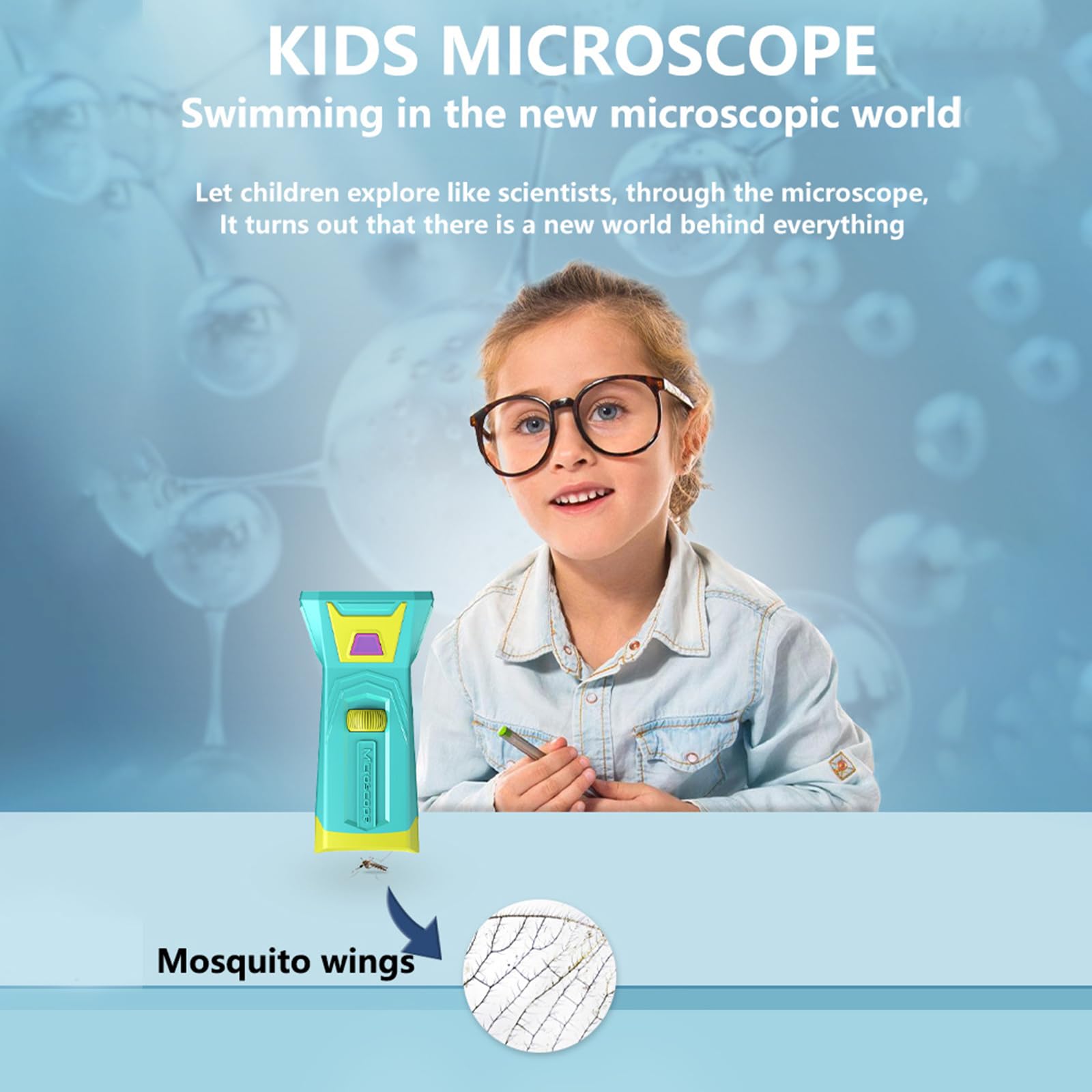Microscopio electrónico para estudiantes, equipo de experimento de ciencia óptica para aula y hogar, microscopio de video ligero de fácil manejo