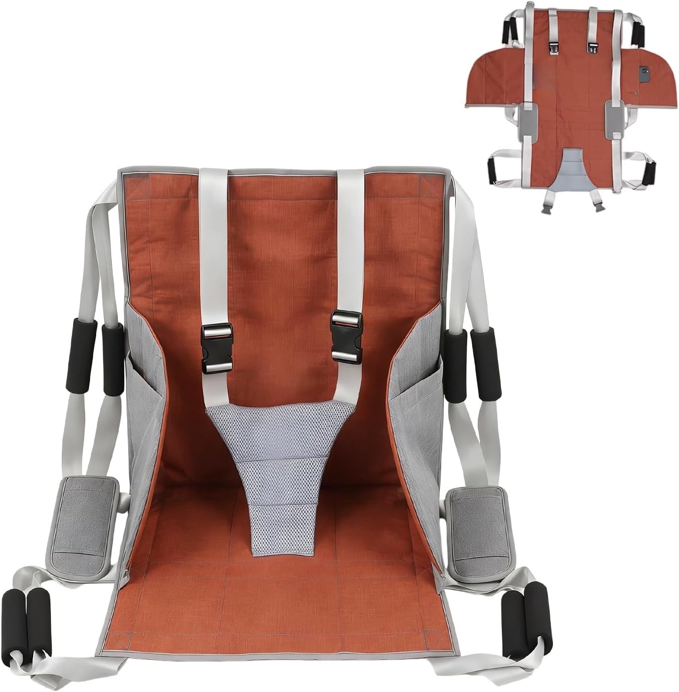 Transfer Sling with 8 Handles & Expandable Side - Heavy Duty Caregiver Lift Assist for Wheelchair to Bed, Portable Patient Lift for Elderly or Disabled, Ideal for Bed, Wheelchair & Car Transfer