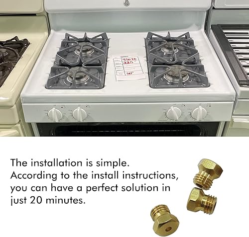 Miniatura 7 de MCAMPAS Kit de conversión de gas LP de 36 piezas para estufaestufaestufa  Boquillas de orificio de latón de propano y gas natural (0.012 in-0.075