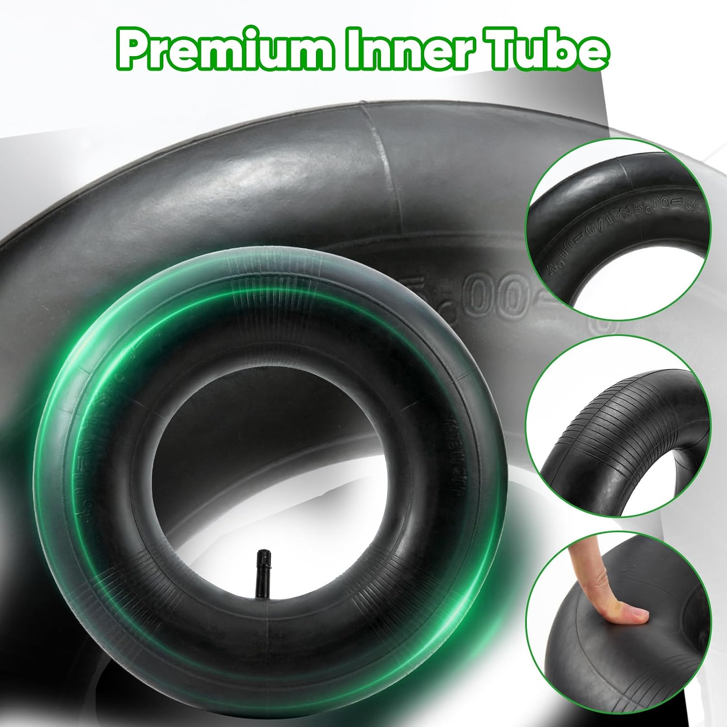 13x4.00-6 Tire Inner Tubes 2 Pack Heavy Duty Replacement with Straight Valve Stem for Various Equipment
