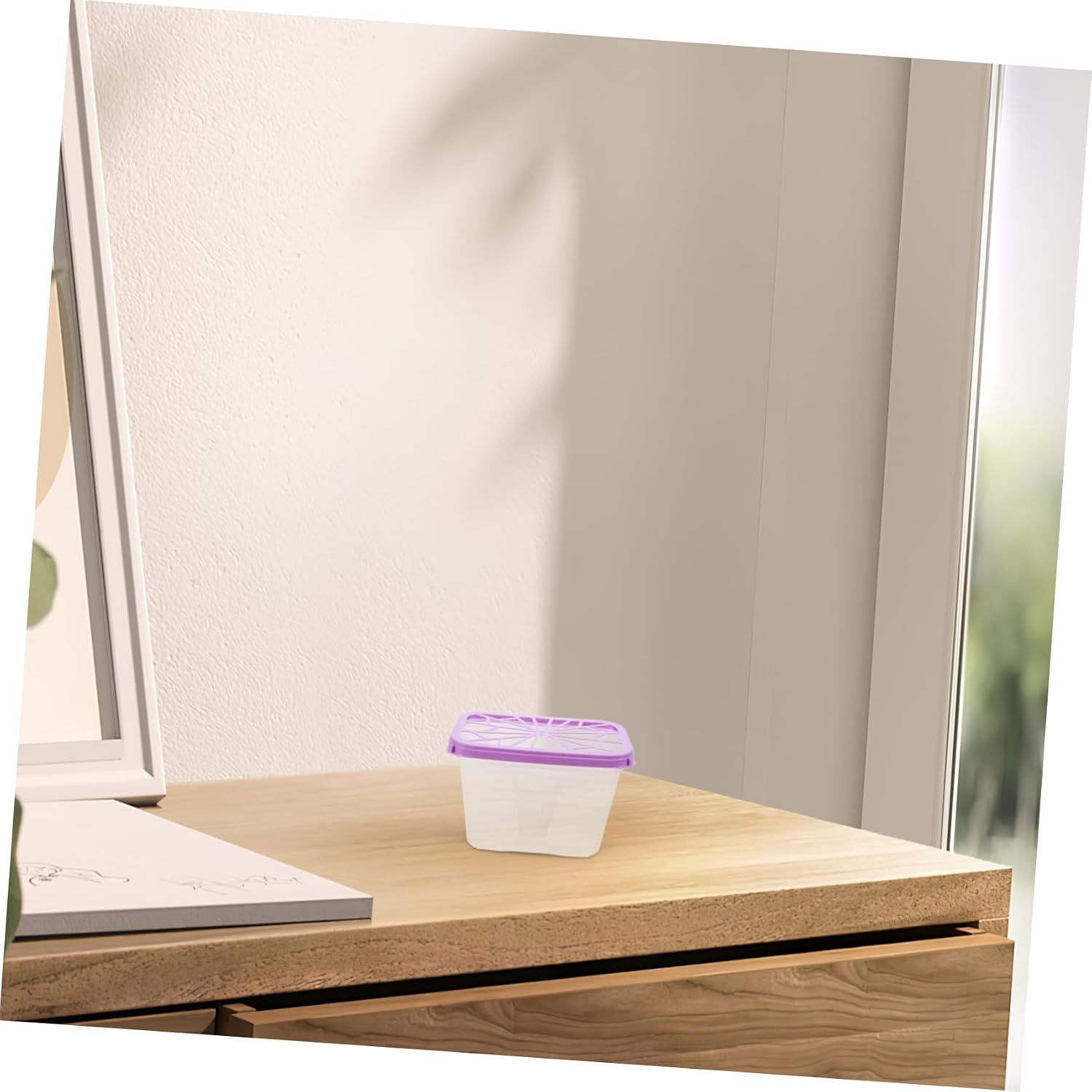 Unomor 4pcs Empty Moisture Absorber Holder Boxes Reusable Plastic Case for Wardrobe Closet Storage Home Use