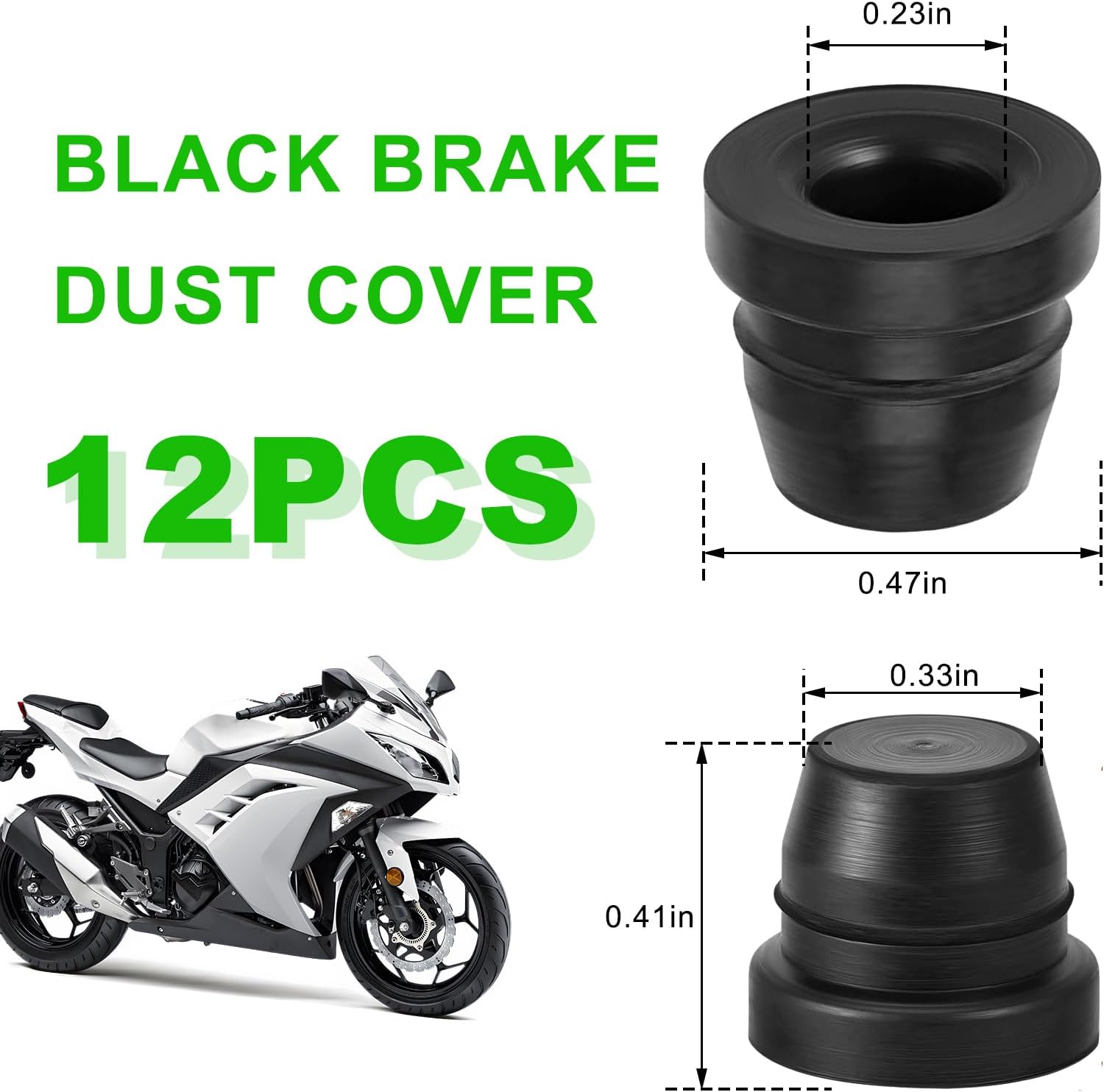 12 PCS Car Brake Bleeder Screw Caps, Rubber Auto Brake Bleeder Caliper Nipple Cap Dust Stem Cover, Waterproof Grease Zerk Fitting Dust Covers for Car Motorcycle Bicycle