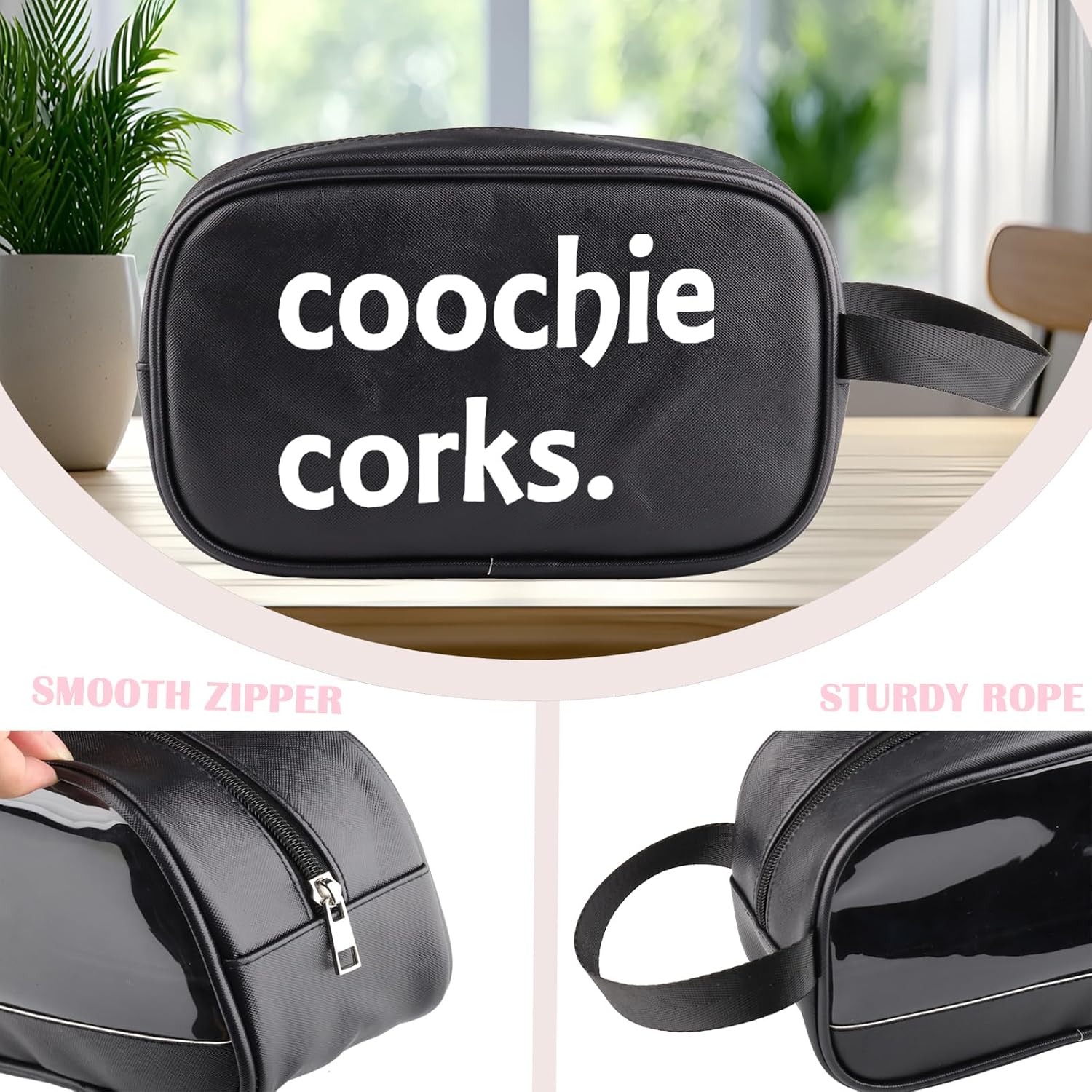 PWHAOO Coochie Corks Tampon Case Tampon Organizer Tampon Bag Funny Travel Bag Fun Gift for Friend (coochie corks BAG) image 2
