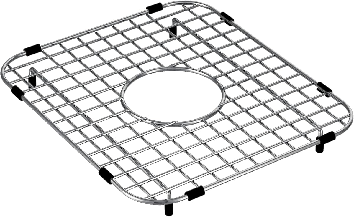 Moen GA726 12" X 14" Stainless Steel Bottom Sink Grid with Center Drain, Fits 14"x16" Sinks, Stainless Steel