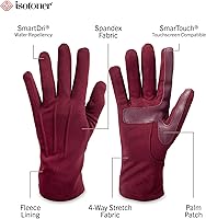 Vista 8 de isotoner Guantes elásticos de elastano para clima frío para mujer con forro polar cálido Negro