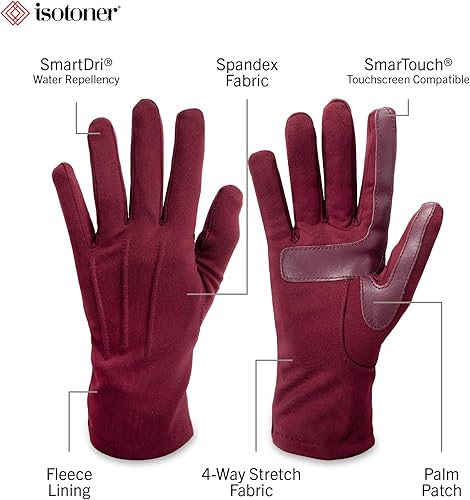 Miniatura 8 de isotoner Guantes elásticos de elastano para clima frío para mujer con forro polar cálido Negro