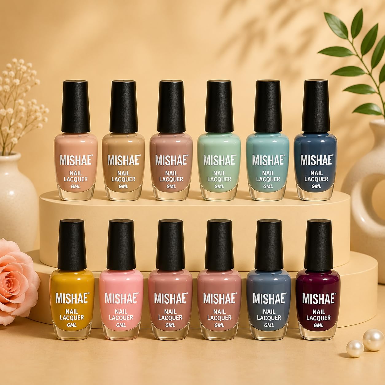 Nail Polish Set of 12 (6ml Each) – Soft Neutrals & Warm Tones | Long-Lasting, Quick-Dry, Glossy Finish | Elegant Everyday Shades for Women | Professional Nail Lacquer Collection-picture-32