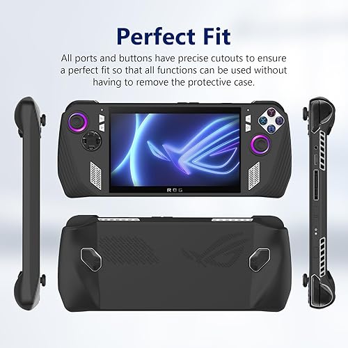 Miniatura 6 de Funda protectora de silicona para consola de juegos ASUS ROG Ally 2023, funda a prueba de caídas para ASUS Rog Ally 2023 (negro)