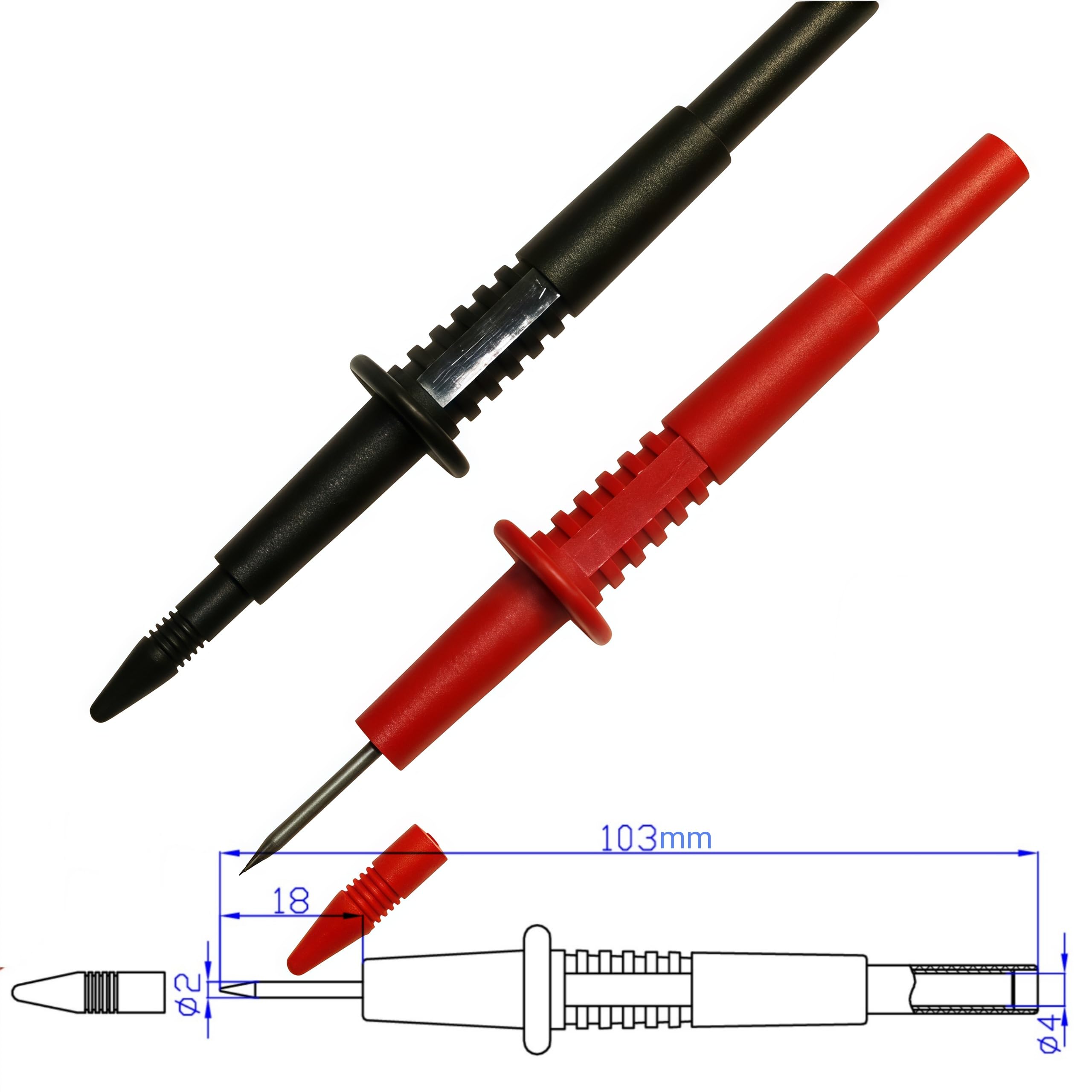 Juego de cables de prueba, 4 mm, enchufe tipo banana