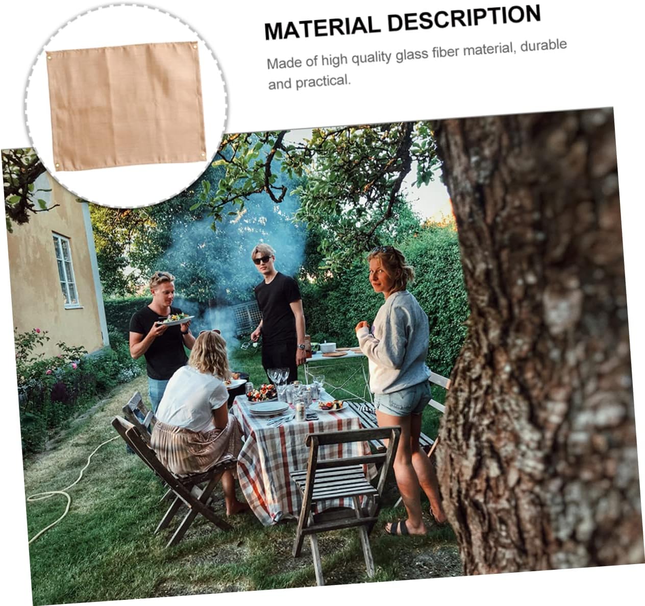 2Pcs Fire Resistance Insulation Blanket Fire Retardant Cloth for Kitchen Camping Grill and Emergency Survival Situations