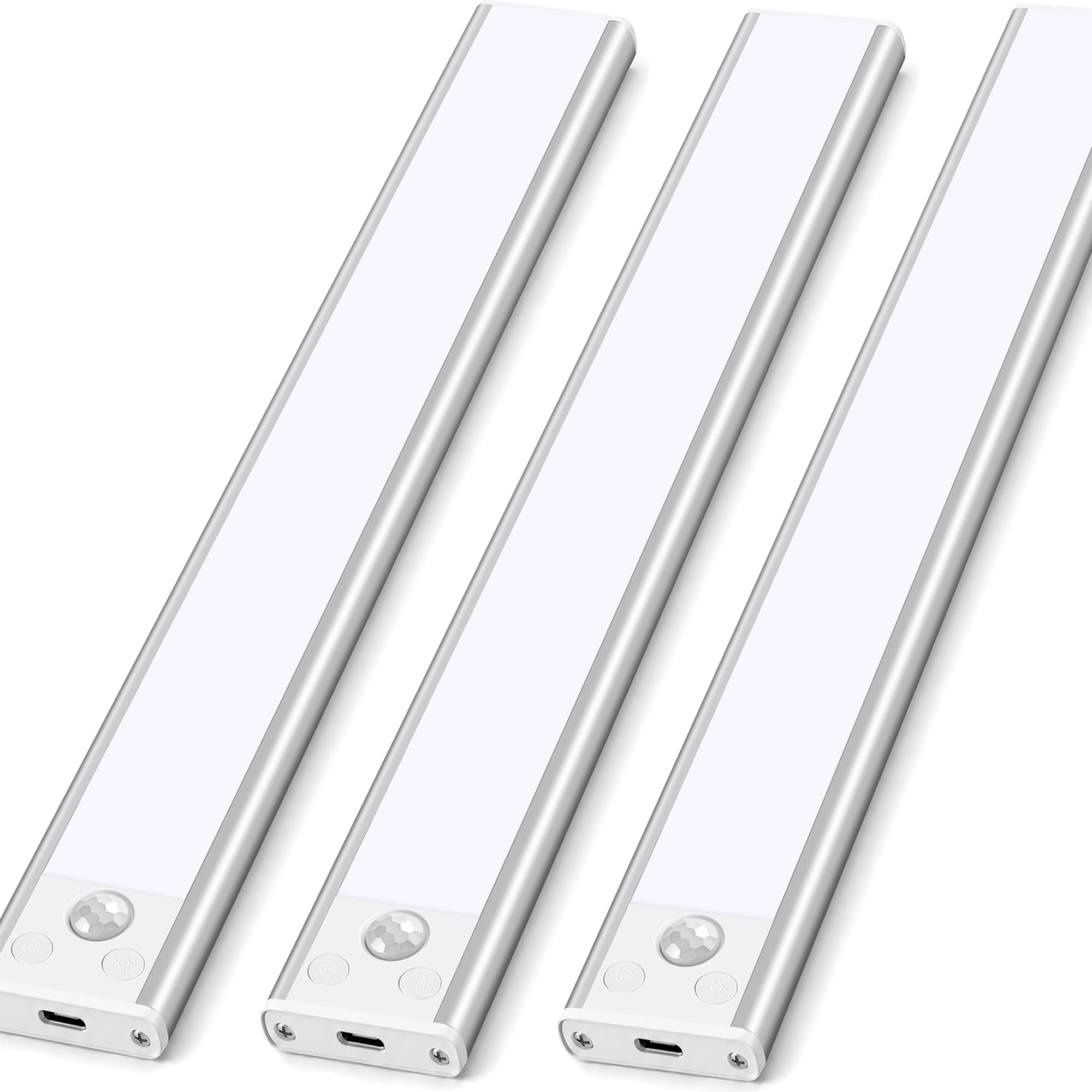 Under Cabinet Kitchen Lights Cupboard - LED Motion Sensor Light Indoor - 2200mAh Rechargeable Battery Operated - Wardrobe Strip Lighting Magnetic Stick Wireless USB Powered Shelf Stairs Counter Closet — image 1