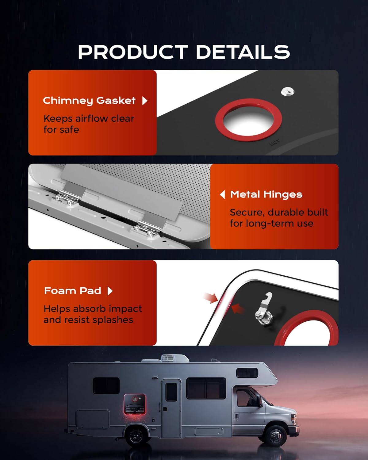 APUS 15 x 15 Inches RV Water Heater Black Door. ONLY Door kit for APUS RV water heaters