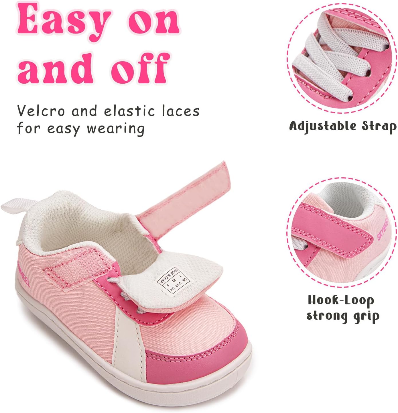 SKYWHEEL Toddler Wide Toe Box Barefoot Shoes Boys Girls Tennis Walking Sports Shoes Comfort Lightweight Zero Drop Sneakers for Kids Indoor/Outdoor Play