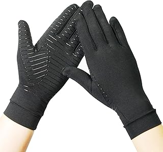 CARLINE Arthritis Copper Compression Gloves Full Finger– Highest Infused Copper Content,Comfortable Fit for Men and Women,Alleviate Rheumatoid Pains,Ease Muscle Tension,Relieve Carpal Tunnel Aches (S)