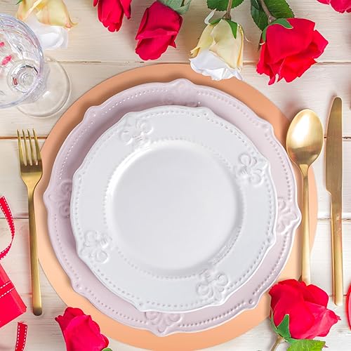 Vista 19 de Tioncy 100 manteles individuales redondos de papel de Navidad, desechables, manteles individuales decorativos para comedor, boda, decoración