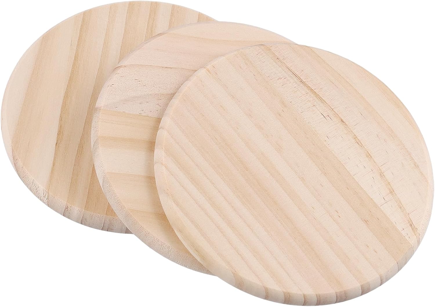 HOIGON 30 Pack 4x4 Inch Wood Drink Coasters, Round Wooden Craft Coasters with Non-Slip Dot Stickers for Coffee Table, Dining Table, Bar