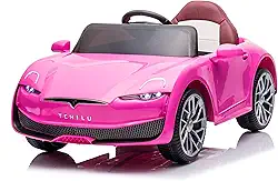 Bang Toys - Carrinho Elétrico Infantil Jet Panther 12V - com Luzes de LED, Sons, Entrada USB/MP3, Portas que Abrem e Controle Remoto - Suporta até 30kg - Cor Rosa