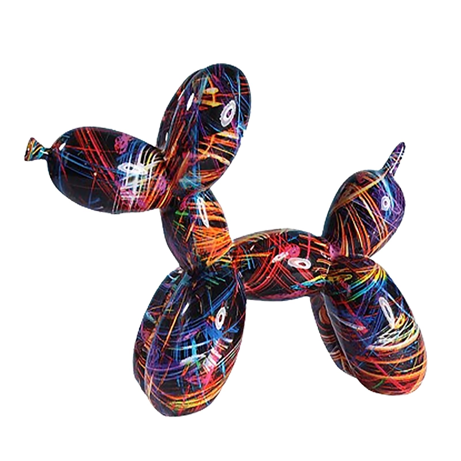 Resin Balloon Dog Sculpture, Abstract Dog Statue, Decorative Figurine Graffiti Sculptures, Graffiti Art, Cute Animal Resin Art Sculpture Crafts, Home Dining Table Decoration 21x 8.6x 17cm (Style 5)