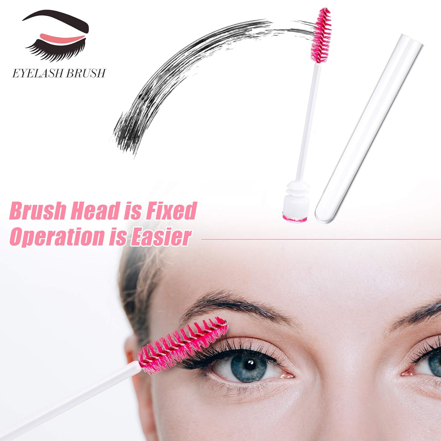 80 Pieces Disposable Mascara Brushes Tubes Set, 40 Pieces Diamond Empty Mascara Wand Tube with 40 Pieces Eyelash Brush Spoolies Makeup Tool for Eyelash Extension (Pink) : Beauty & Personal Care