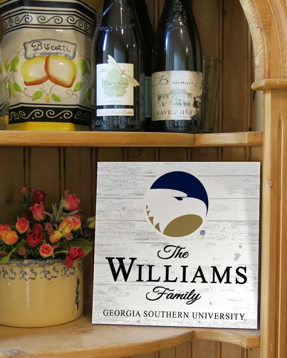 Georgia Southern Family Name Sign - Personalized GSU Alumni Gift